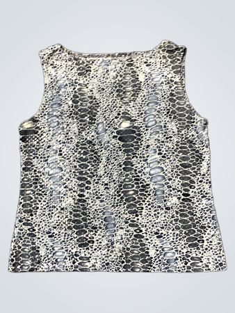 Ärmelloses Top mit Schlangenprint und Pailletten