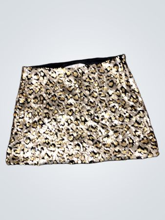 Pailletten Leopard-Print Minirock