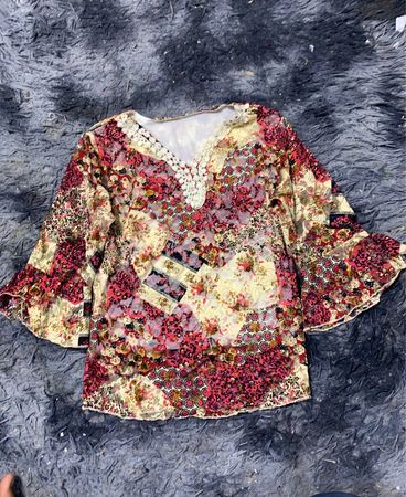 Patchwork Floral Bluse