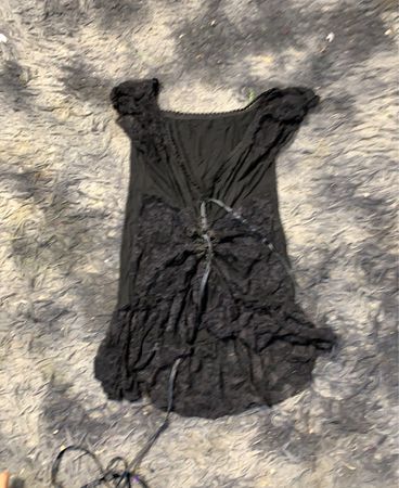 Schwarz Spitzenbesatz Kleid