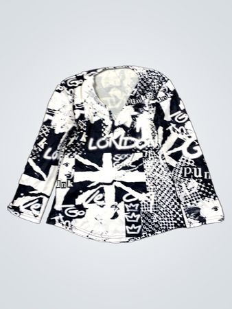 Langarmshirt mit "LONDON" und "PUNK" Grafik