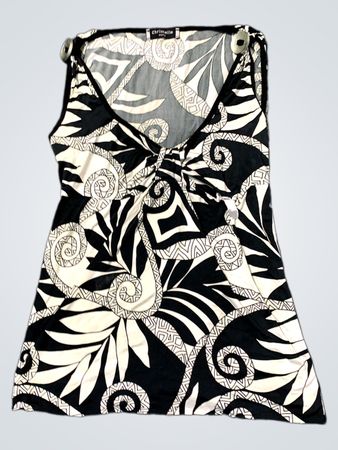 Christinelle Schwarzes und Weißes Blumenmuster Tanktop