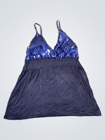 Blaues Pailletten-Top Kleid