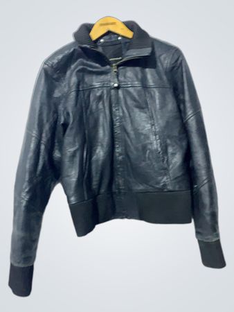Superieur Black Leather Bomber Jacket
