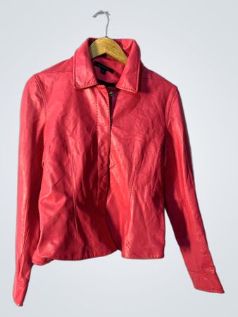 Sienastudio Women's Size 8 Pink Leather Jacket Made in China