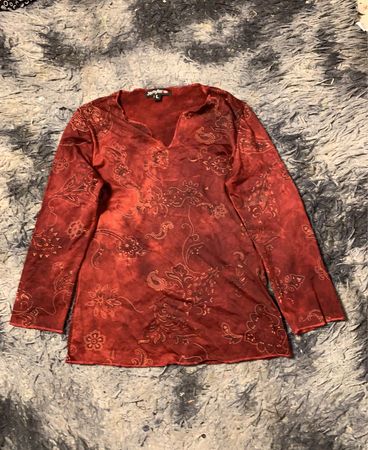 Jernyfer Langarm-Burnout-Print-Top