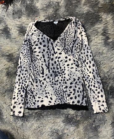 Leopardenmuster Langarmtop
