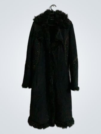 Caterina Black Fur Trimmed Coat