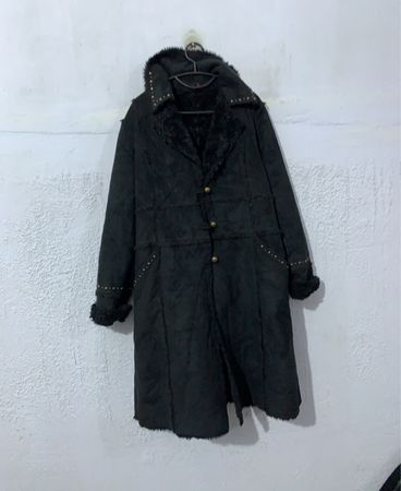 Black Faux Fur Lined Coat