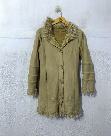 Tan Faux Fur Trimmed Coat