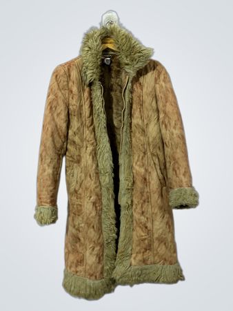Brown Faux Fur Trimmed Coat