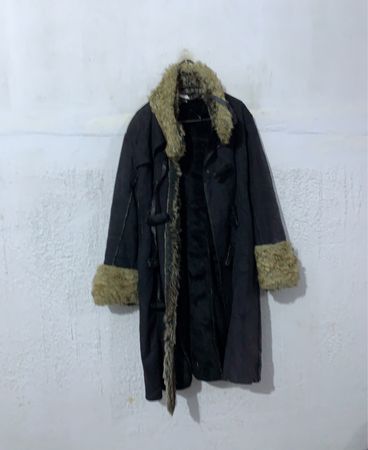 Black Faux Fur Lined Coat