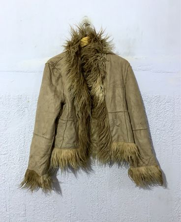 Tan Faux Fur Trimmed Jacket
