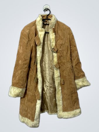 Brown Suede & Fur Trimmed Coat