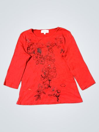 Affinités Armand Thierry Roter Floral Print Top