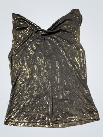 Schwarzes metallic ärmelloses Top