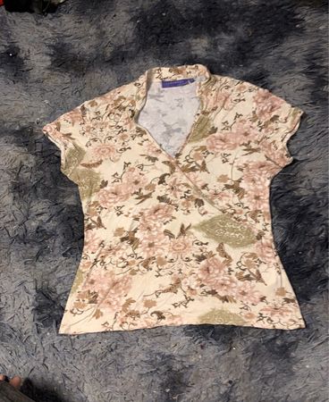 Floral Print Kurzarmoberteil