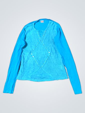 Blaues Langarmhemd