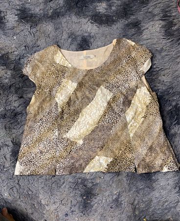 LATTE Damen gemustertes Kurzarm-Top