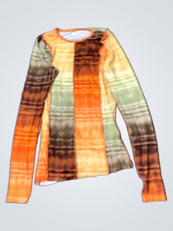 Langärmliges Patchwork Batik-Oberteil