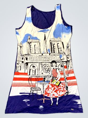 Ärmelloses Tank-Top mit Paris-Szenen-Druck