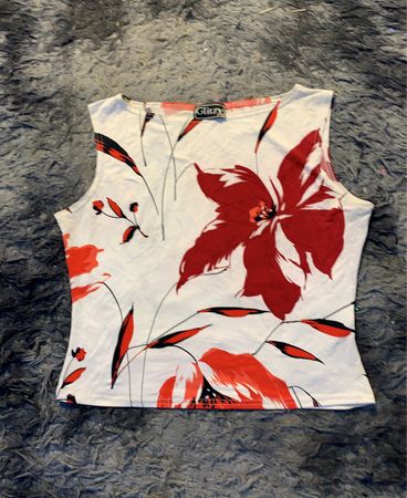 Glitz floral print ärmelloses Top