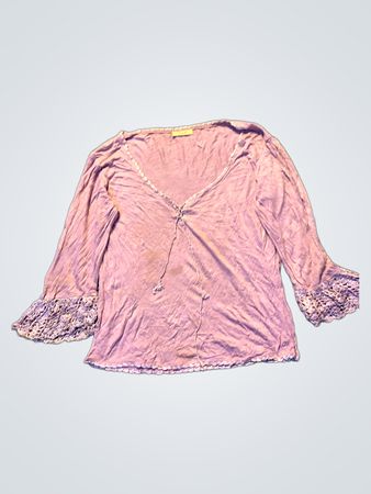 Lila Glockenärmelbluse