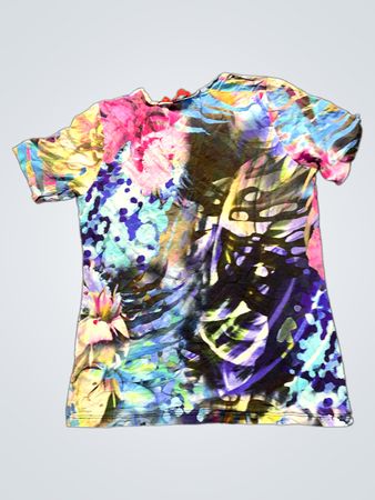 T-Shirt mit abstraktem Blumenmuster