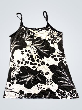 Schwarz-weißer Blumendruck-Cami-Top