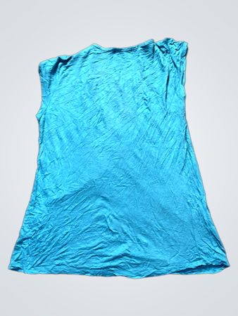 Blaues V-Ausschnitt T-Shirt