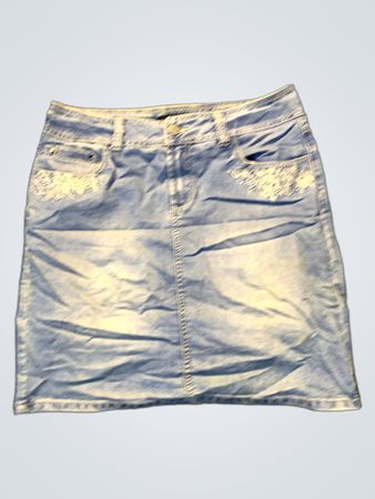 Denimrock mit Stickerei