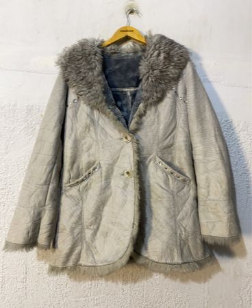 Shearling Coat with Fur Collar