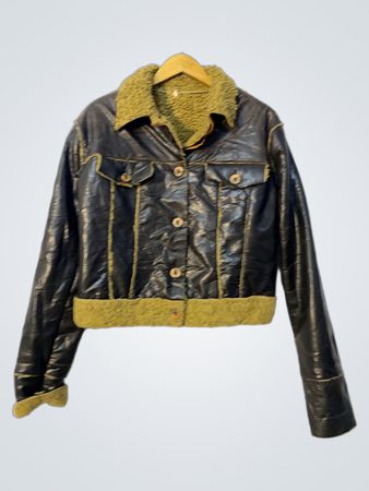 Shearling Lined Faux Leather Jacket