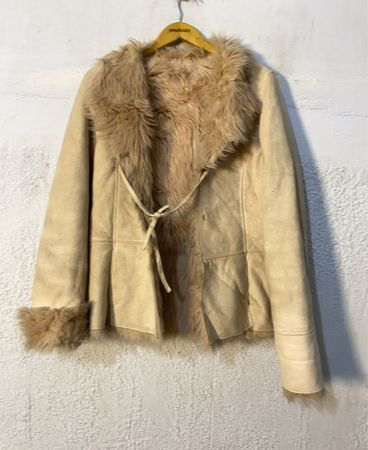 Beige Suede Fur Lined Jacket