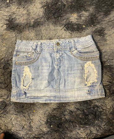 Rampage Distressed Denim Minirock