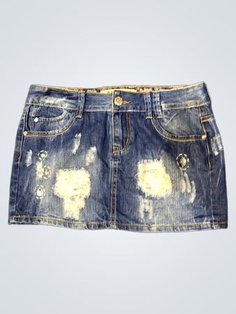 Zerfetzter Denim-Minirock