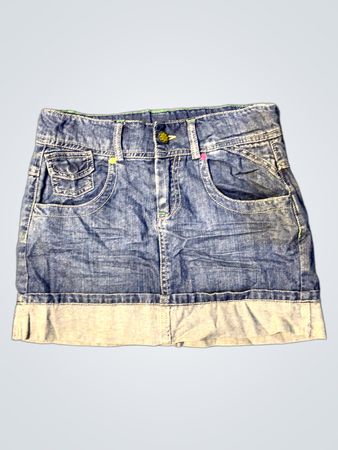 Jeansrock mit umgeschlagenem Saum