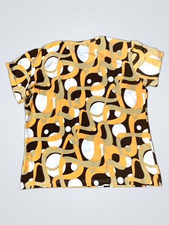 HALTE Abstract Print Tie Neck Top