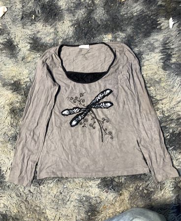 Langarmshirt mit Libellen-Graphic