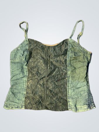 DH Italienischer Stil Denim und Spitze Camisole