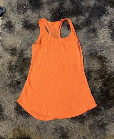 Oranges Tanktop mit Eulenmotiv