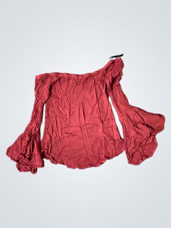 Rotes Off-Shoulder Glockenärmel-Top
