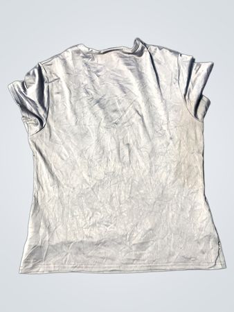 Leslie Ash Grau Verziertes V-Ausschnitt T-Shirt