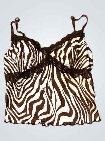 Zebra-Muster Camisole Top mit Spitzenbesatz