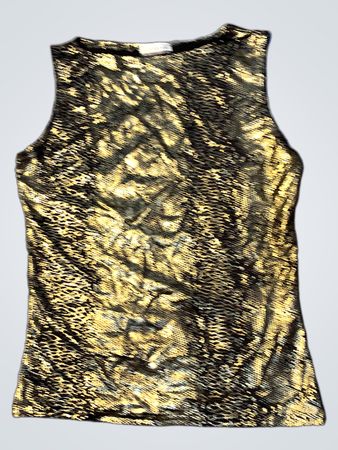 Ärmelloses Oberteil mit metallischem Schlangenprint