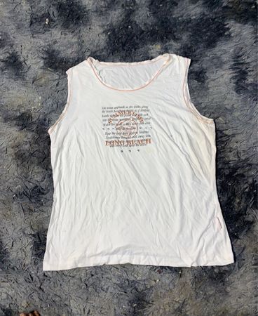 Weißes Tank-Top mit "LONG BEACH" Grafik
