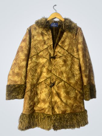 FUKANG Faux Fur Trimmed Coat