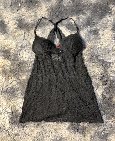 Schwarzes Spitzen-Babydoll-Lingerie