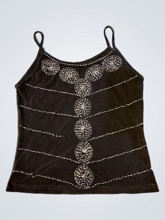 Schwarzes Perlen-Top