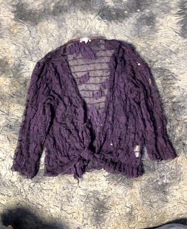 Per Una lila durchsichtiger Spitzen-Cardigan